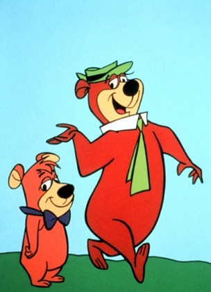 Yogi Bear and his sidekick Boo Boo.  Yogi liked to claim he was smarter than the average bear.