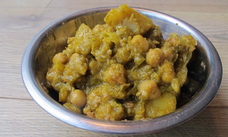Whizzed up with coriander … Madhur Jaffrey's chana masala.