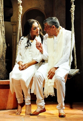 Meera Syal and Paul Bhattacharjee in rehearsals for Much Ado About Nothing at the Courtyard, Stratford-upon-Avon.