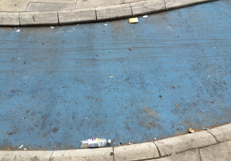 Section of cycle bus stop by pass, Whitechapel High St