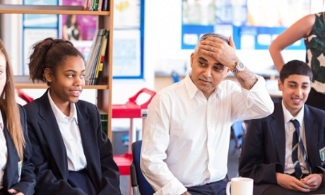 Sadiq Khan at Friern Barnet school