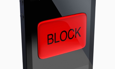 block button on smartphone screen
