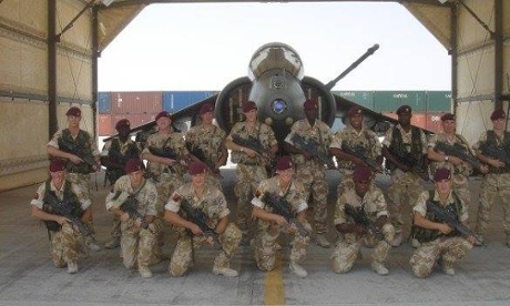 Joe Glenton, second left in front row, during his army days.