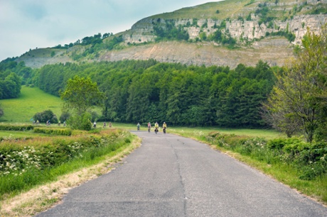The Morecambe Bay cycleway near Levens, Cumbria.