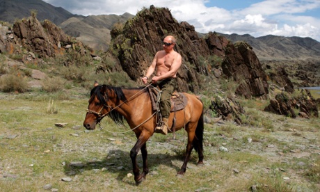 Russia's Prime Minister Vladimir Putin. Well ... he's got a nice horse.