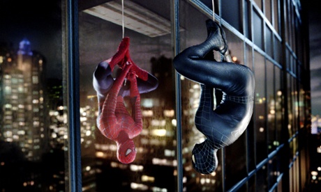 Spider-Man encounters his alien symbiote Venom in Spider-Man 3.