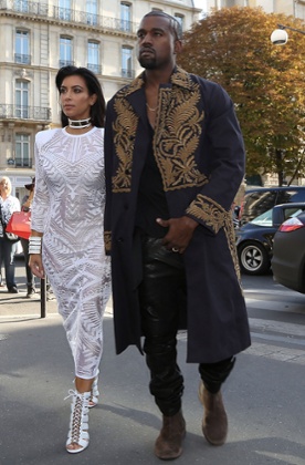 Kim Kardashian and husband Kanye West in Paris