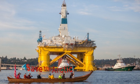 Activists in Seattle try to blockade Shell Oil’s Arctic drilling rig, the Polar Pioneer, as it attempts to leave port to drill in the Chukchi Sea.