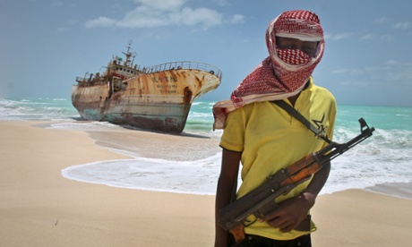 Somali pirate with Taiwanese ship