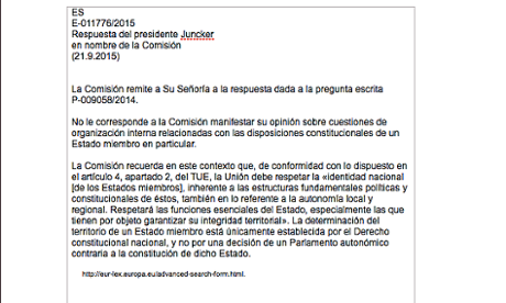 Juncker answer in Spanish