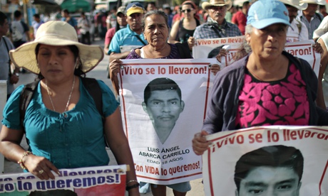 Relatives of the 43 missing students pro