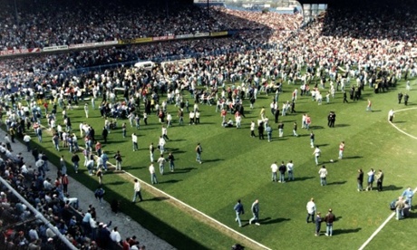 The scene at Hillsborough in 1989 – the inquest heard how chaotic the situation was as Andrew Brookes was being treated. 