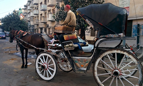 Nabi Ahmed with the horse carriage in Karachi.