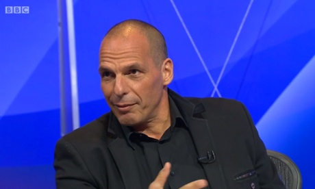 Black-clad Marxist ... Yanis Varoufakis on Question Time.