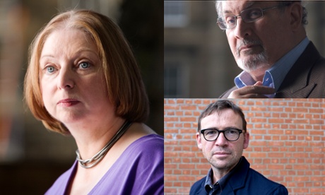 The writers Hilary Mantel, Salman Rushdie and David Nicholls