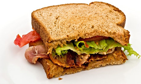 Bacon, lettuce and Tomato sandwich on brown bread