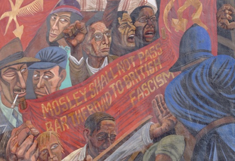 Mural depicting the Battle of Cable Street.