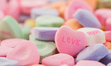 Love heart shaped sweets