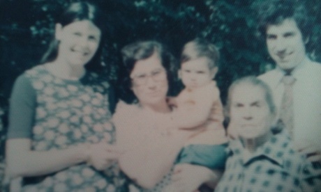 Andrew Shantos in his grandmother's arms. Front right, his great-grandmother Irini - Joseph's wife.