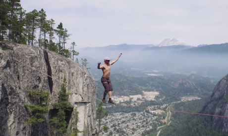 Spencer Seabrooke breaks the free solo slackline world record in British Columbia.