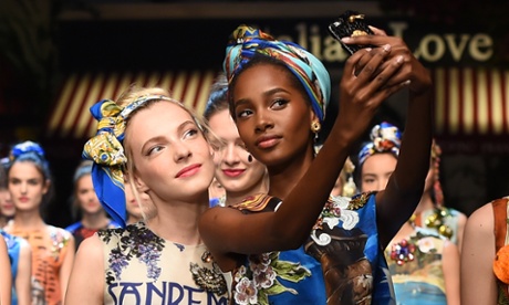 Selfie chic: Dolce & Gabbana at Milan fashion week Spring/Summer 2016.