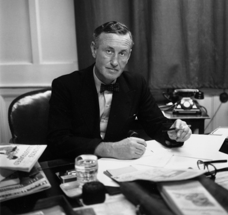 James Bond creator Ian Fleming at his desk in 1958.