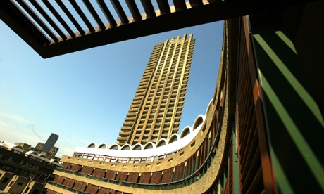Shakespeare Tower, a housing block on the Barbican Estate, built from 1965-76.