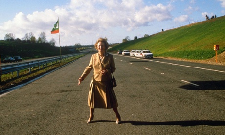 Prime minister Margaret Thatcher at the opening of London’s M25 orbital motorway in October 1986.