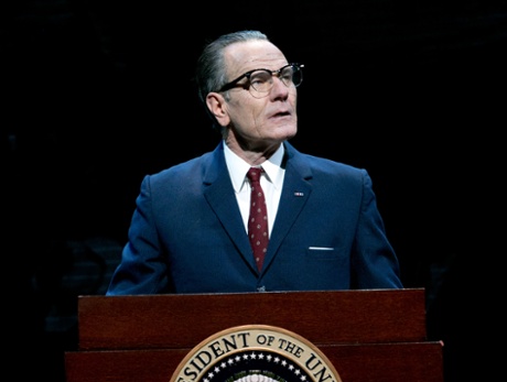 Bryan Cranston as President Lyndon B Johnson during a performance of the stage version of All the Way.