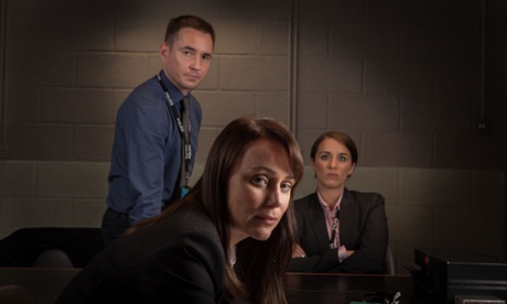 Martin Compston, Keeley Hawes and Vicky McClure in Line of Duty series 2.