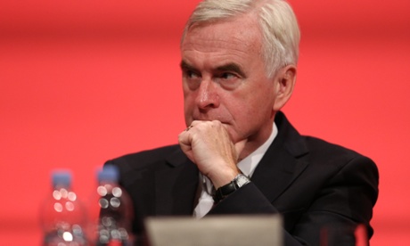 Shadow chancellor John McDonnell at the Labour party conference.