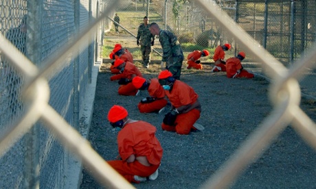 Detainees at Guantanamo Bay, Cuba.