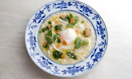 Rice and chicken soup.