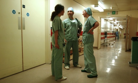 Junior doctors at the Whittington hospital, north London. Re: working time directive, working long hours