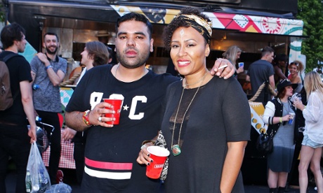Khan with Emeli Sandé at the New Look Wireless festival in July.