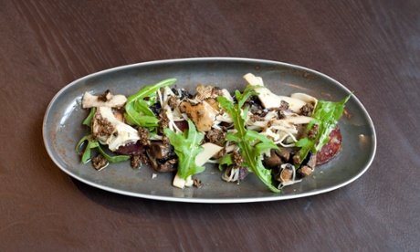 The ‘truffle hunt’: meaty, seared mushrooms with chunks of truffle salami.