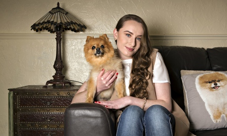 Nicola Matheou with her dog, Honey. 