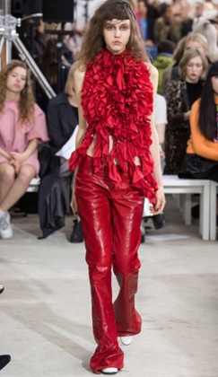 In the red: a model on the catwalk for Marques' Almeida.