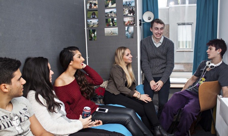 Students in a room at a Cass and Claredale hall of residence