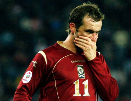 Football - Georgia v Scotland UEFA Euro 2008 Qualifying Group B - Boris Paichadze Stadium, Tbilisi, Georgia - 17/10/07James McFadden of Scotland looks dejected after a near missMandatory Credit: Action Images / Henry BrowneLivepic2007Soccer