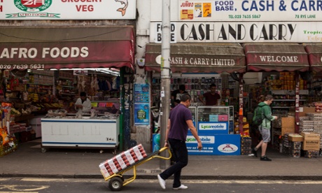 Independent shops along Peckham’s Rye Lane, south London.