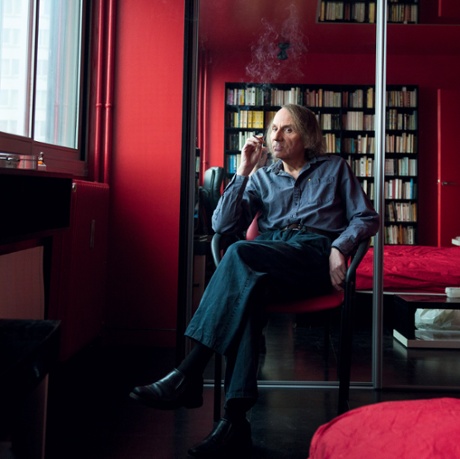 'It's not my role to be responsible' … Houellebecq in his Paris flat.