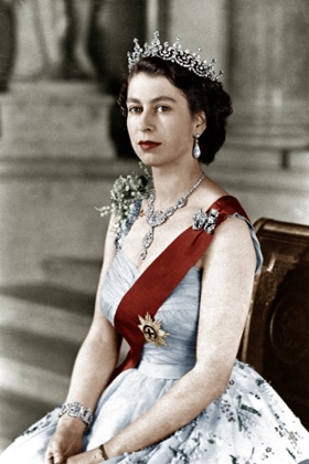 Queen Elizabeth II in an official photo in February 1952, when she acceded to the throne. Hulton Archive