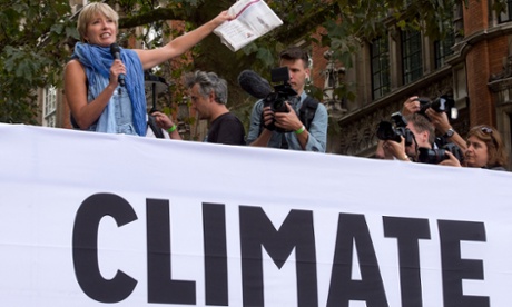Emma Thompson (left) speaks at the end of The People's Climate March, central London, a march and rally to demand urgent action on climate change.