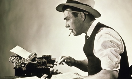 journalist at typewriter