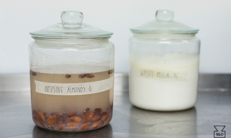 Silo's infused almonds and waste milk.