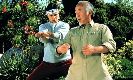 Ralph Macchio and Pat Morita in The Karate Kid II