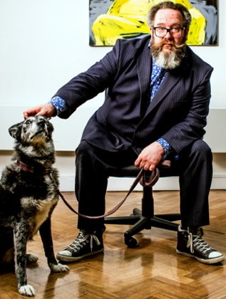 Myles Jackman with his dog, Pan.