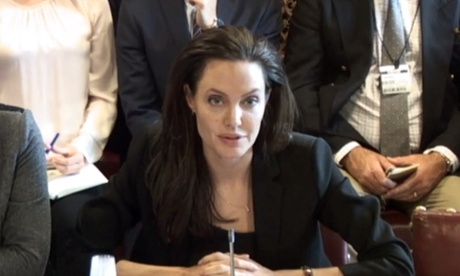 Angelina Jolie Pitt addresses a House of Lords select committee.