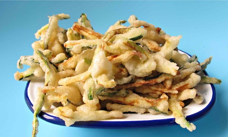 Deep-fried delight … Felicity Cloake's perfect courgette chips. Photograph: Felicity Cloake for the 
